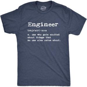 Mens Engineer Definition Tshirt Funny Sarcastic Science Tee(Heather Navy)