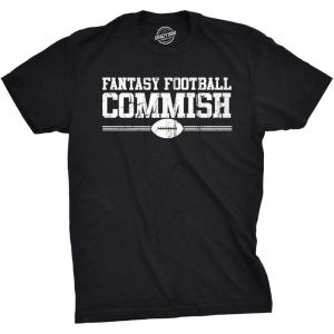 Mens Fantasy Football Commish T Shirt Funny Gift for Dad Game Day Graphic Cool(Black)