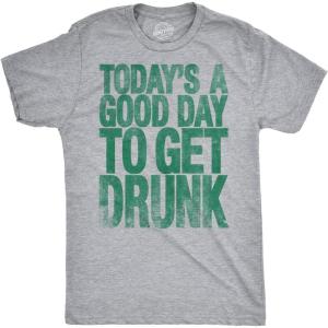 Mens Good Day to Get Drunk Funny Drinking Beer Saint Patricks Day St T Shirt(Light Heather Grey – Good Day)