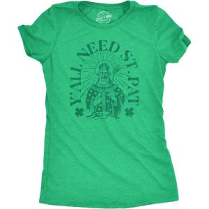 Womens Yall Need St Pat T Shirt Funny Saint Paddys Day Parade Lovers Tee for Ladies(Heather Green – Pat)