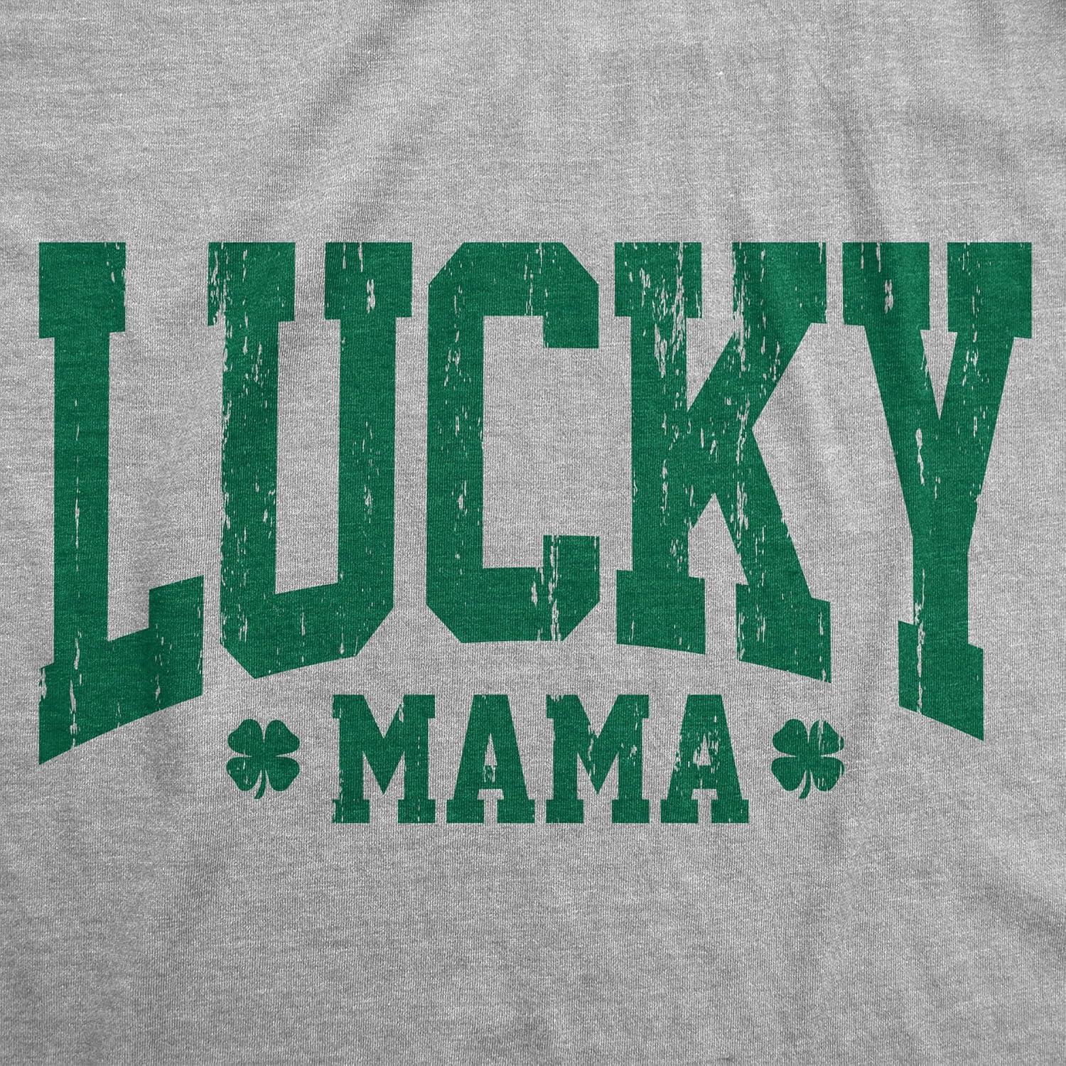 imageWomens Funny T Shirts Lucky Mama Sarcastic St Patricks Day Tee for Ladies
