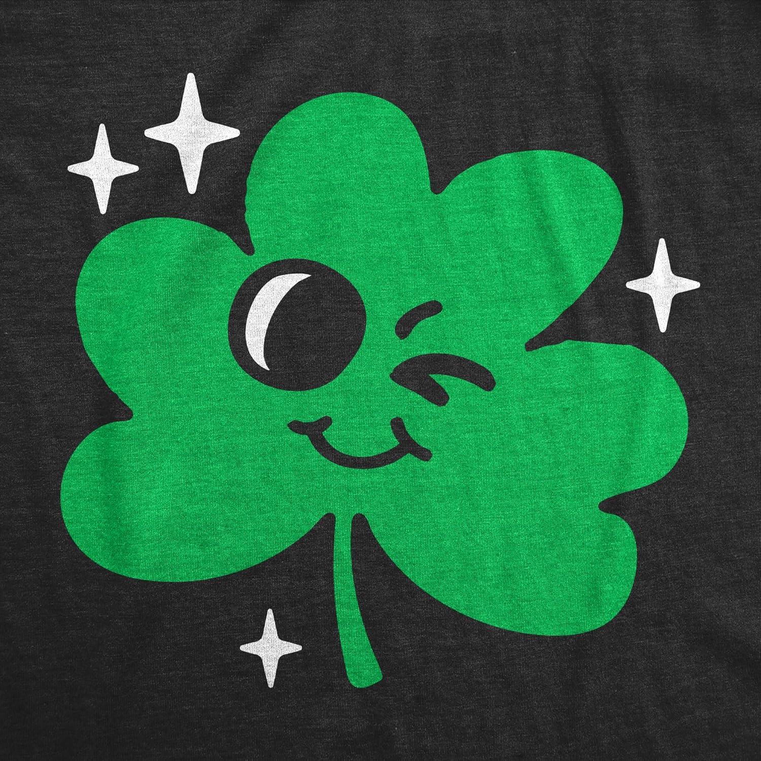 imageWomens Funny T Shirts Winking Clover Sarcastic St Patricks Day Tee for Ladies