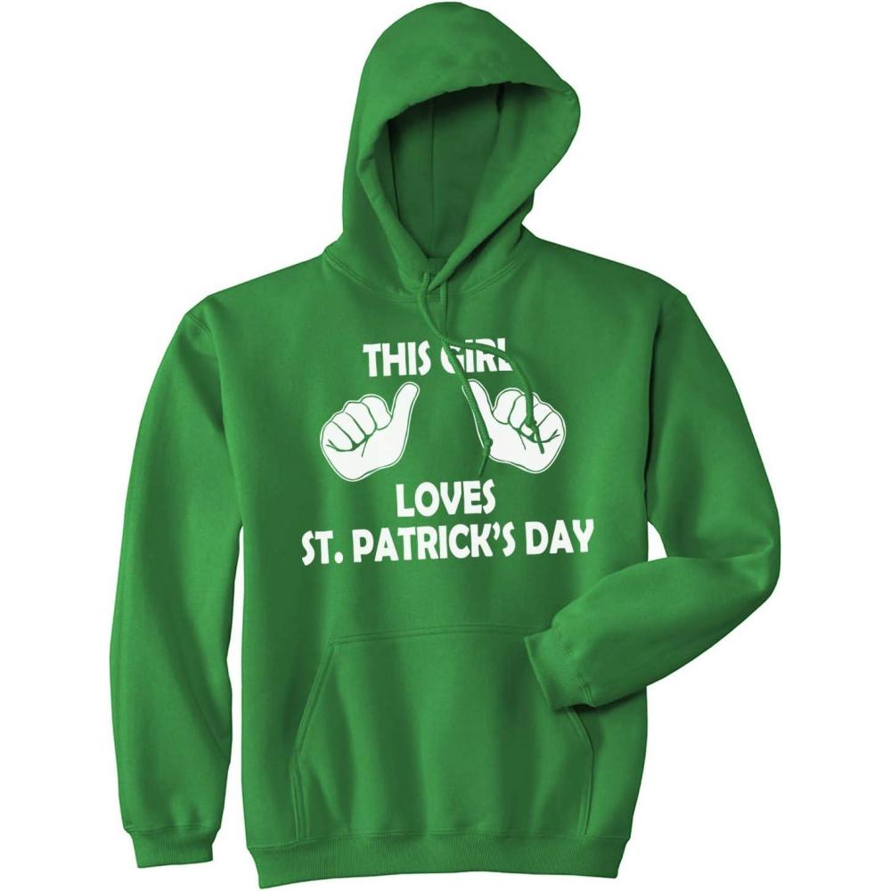 imageCrazy Dog TShirts This Girl Loves St Patricks Day Hoodie Funny Saint Patricks Day Shirt ShamrockGreen