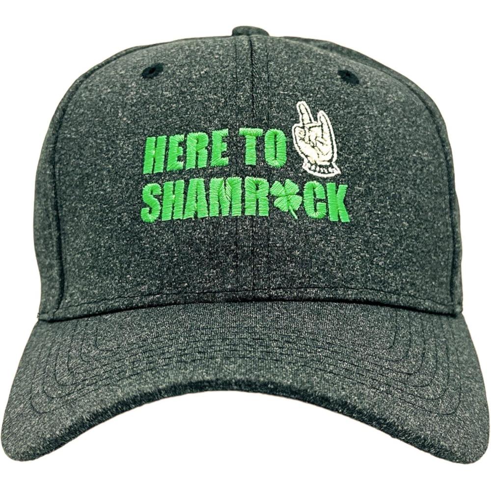 imageFunny St Patricks Day Hats Hilarous Novelty Graphic CapsBlack Here to Shamrock