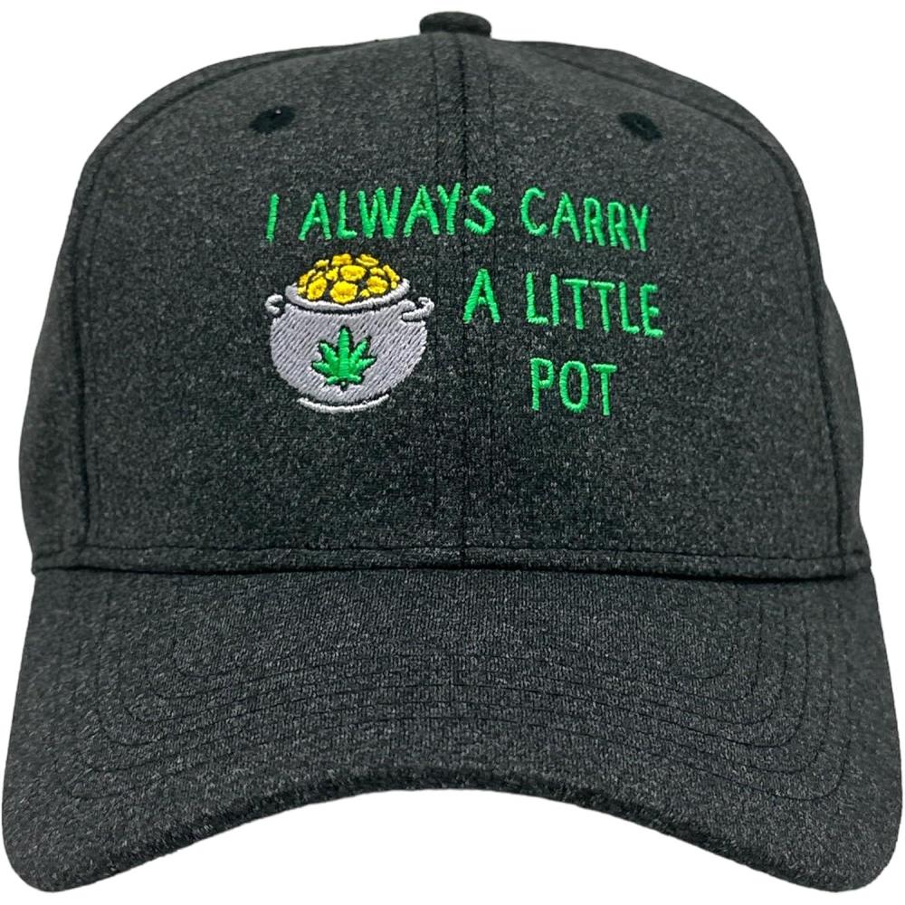 imageFunny St Patricks Day Hats Hilarous Novelty Graphic CapsBlack I Always Carry a Little Pot