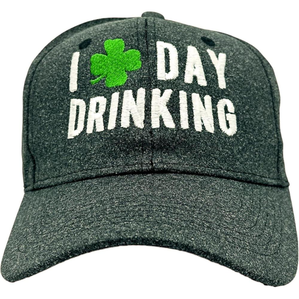 imageFunny St Patricks Day Hats Hilarous Novelty Graphic CapsBlack I Clover Day Drinking