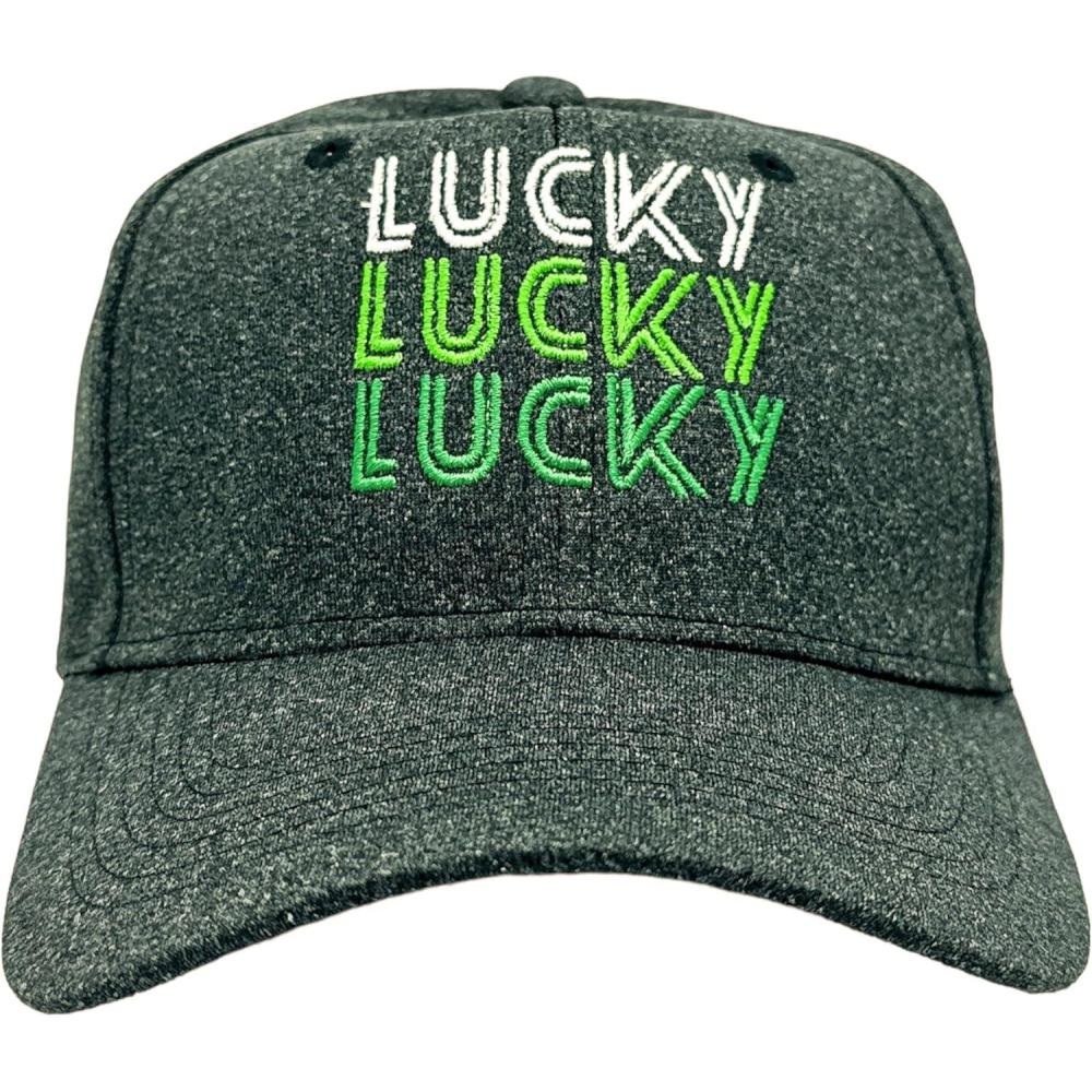 imageFunny St Patricks Day Hats Hilarous Novelty Graphic CapsBlack Lucky Lucky Lucky