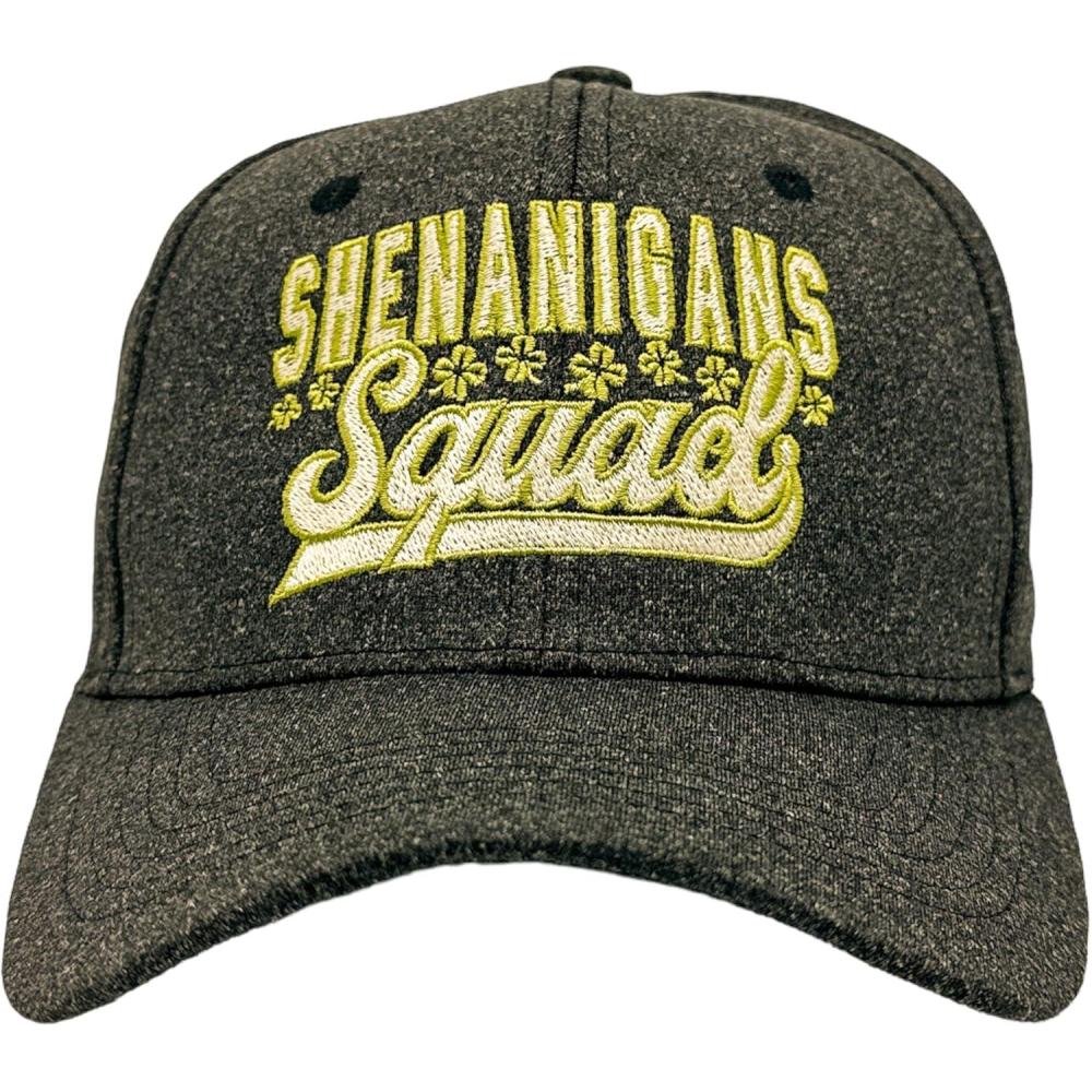imageFunny St Patricks Day Hats Hilarous Novelty Graphic CapsBlack Shenanigans Squad