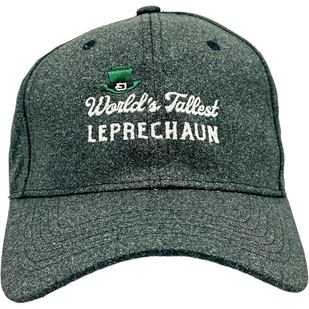 imageFunny St Patricks Day Hats Hilarous Novelty Graphic CapsBlack Worlds Tallest Leprechaun