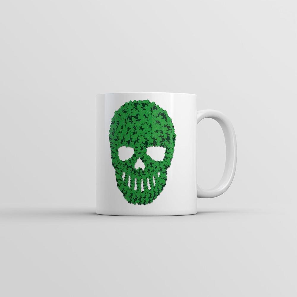 imageSkull Of Clovers Mug Funny St Patricks Day Graphic Coffee Cup 11oz Microwave Safe Insulated Drinking Cup
