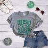 Womens Irish Yoga T Shirt Funny Saint Patricks Day Drinking Tee St Patty Graphic(Light Heather Grey)