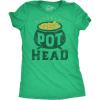 Womens Funny T Shirt Pot Head St Patricks Day Sarcastic Tee for Ladies(Heather Green – Pot Head)