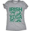 Womens Irish Yoga T Shirt Funny Saint Patricks Day Drinking Tee St Patty Graphic(Light Heather Grey)