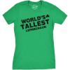 Womens Worlds Tallest Leprechaun T Shirt Funny Cute Saint Patricks Girls Shirt(Green)
