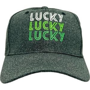Funny St Patricks Day Hats Hilarous Novelty Graphic Caps(Black – Lucky Lucky Lucky)
