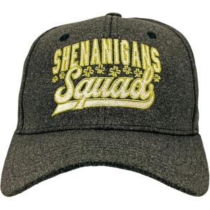 Funny St Patricks Day Hats Hilarous Novelty Graphic Caps(Black – Shenanigans Squad)