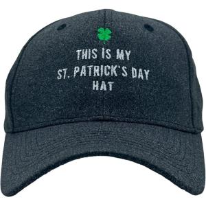 Funny St Patricks Day Hats Hilarous Novelty Graphic Caps(Black – This is My Saint Patricks Day Hat)