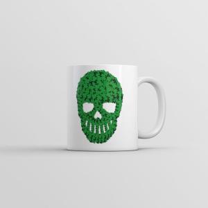 Skull Of Clovers Mug Funny St Patricks Day Graphic Coffee Cup – 11oz Microwave Safe Insulated Drinking Cup
