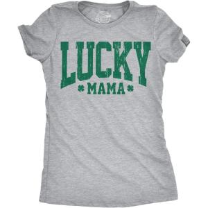 Womens Funny T Shirts Lucky Mama Sarcastic St Patricks Day Tee for Ladies