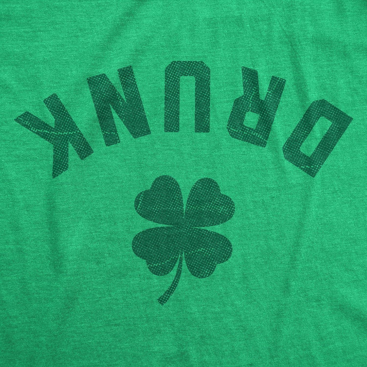 imageFunny St Patricks Day Shirts for Men Sarcastic Designs for Saint Paddys DayHeather Green Drunk Upside Down