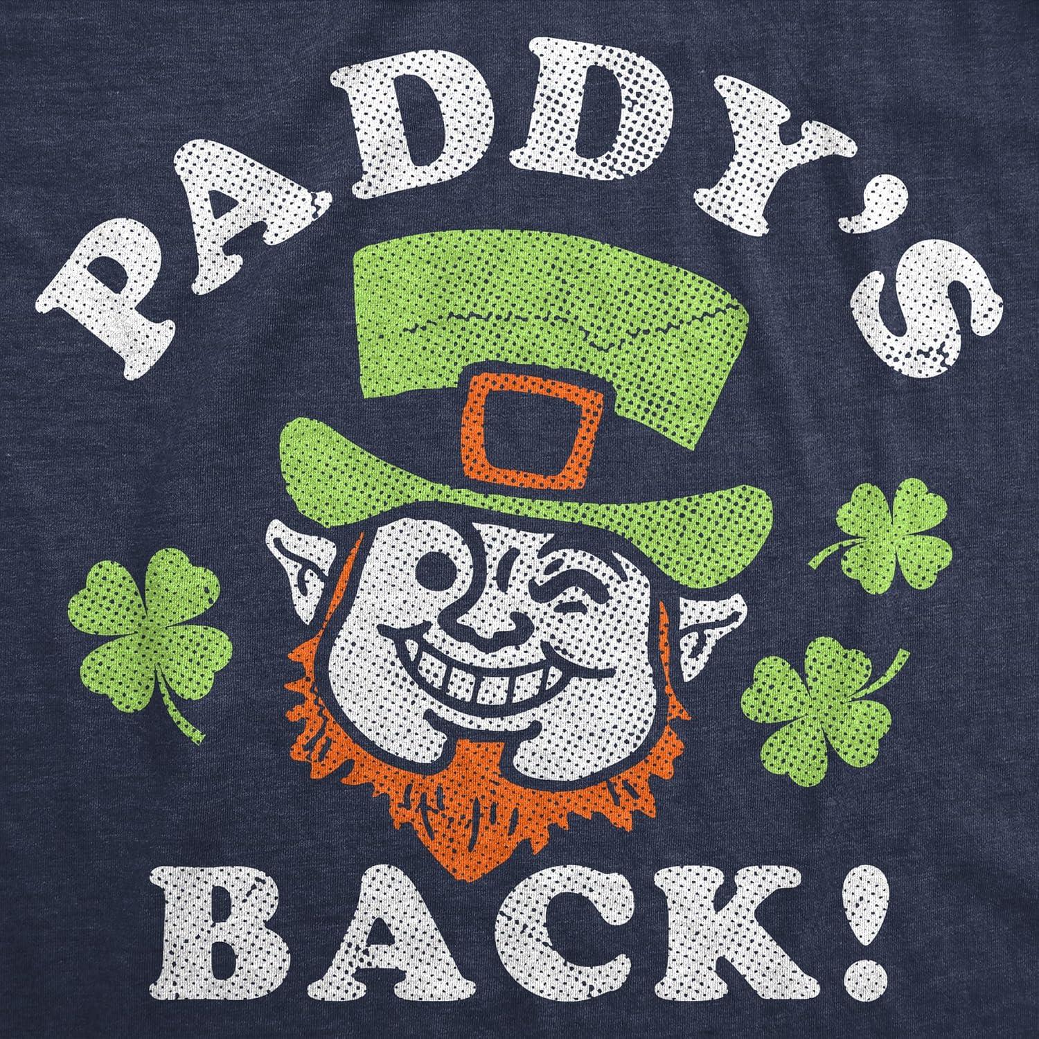 imageFunny St Patricks Day Shirts for Men Sarcastic Designs for Saint Paddys DayHeather Navy Paddys Back
