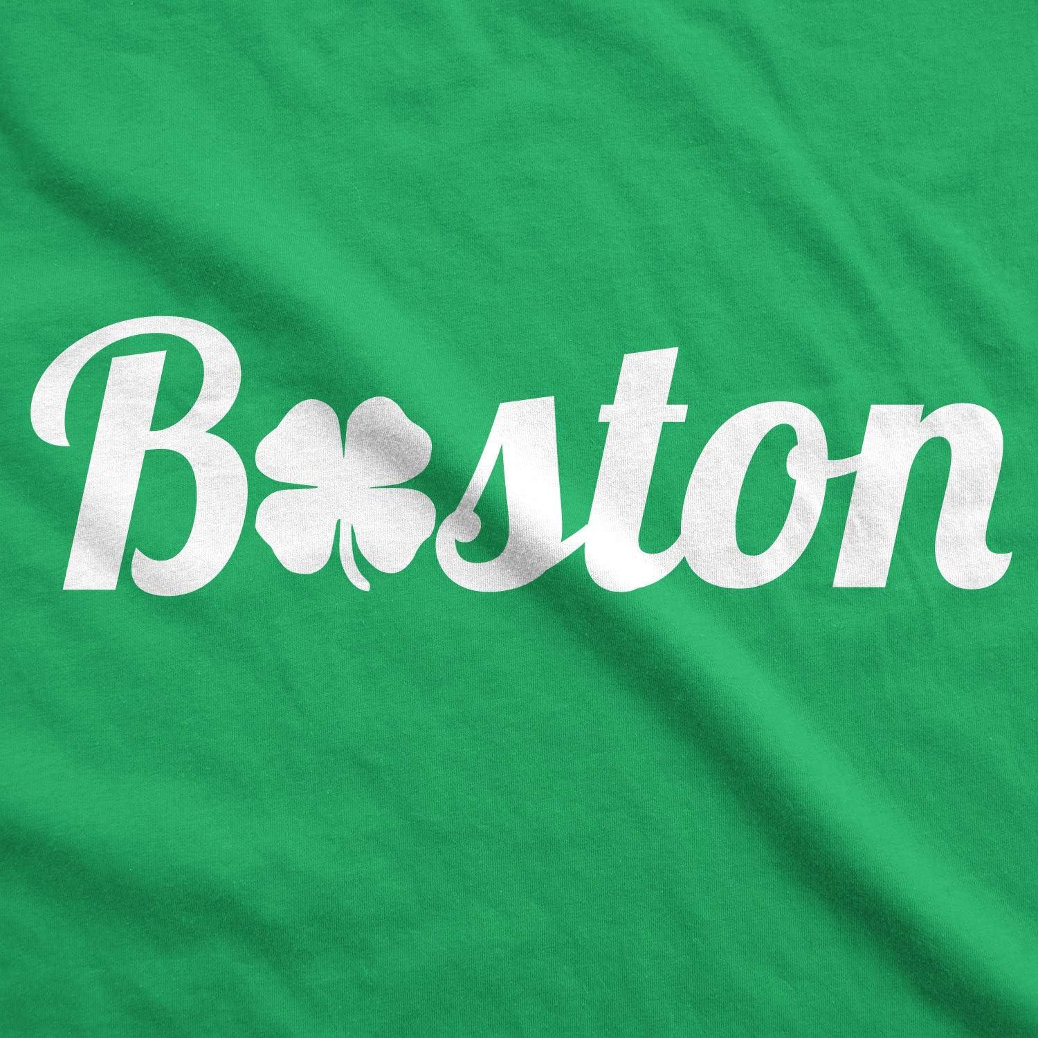 imageMens Boston Cool Lucky Clover T Shirt Funny Saint St Patricks Day Tee for GuysGreen
