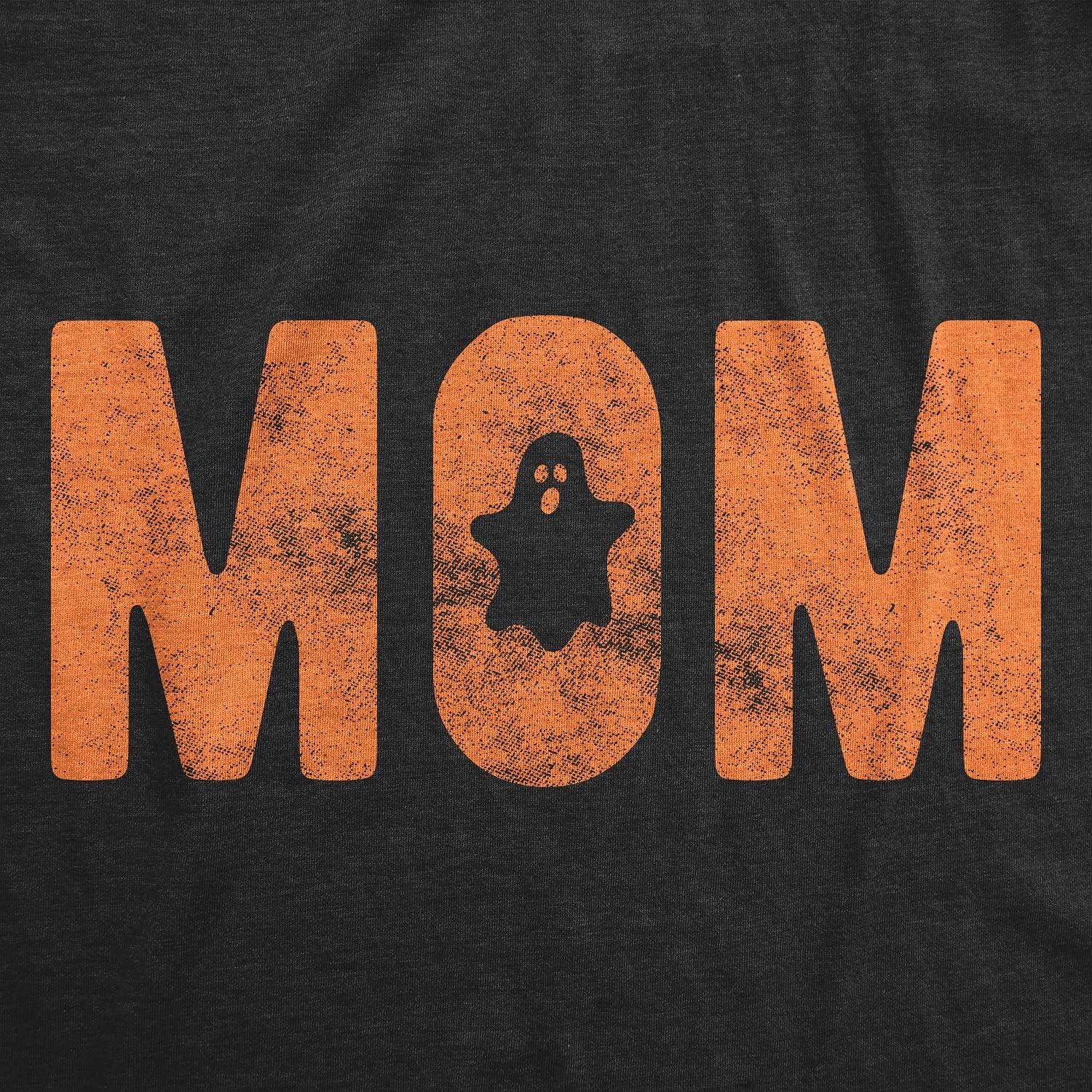 imageMens Dad Mom Papa Halloween Icons T Shirt Funny Spooky Trick Or Treat Graphic Novelty TeeHeather Black Mom