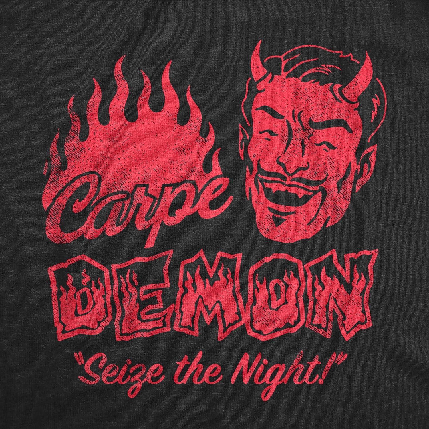 imageMens Funny T Shirts Carpe Demon Sarcastic Halloween Graphic Novelty Tee for Men