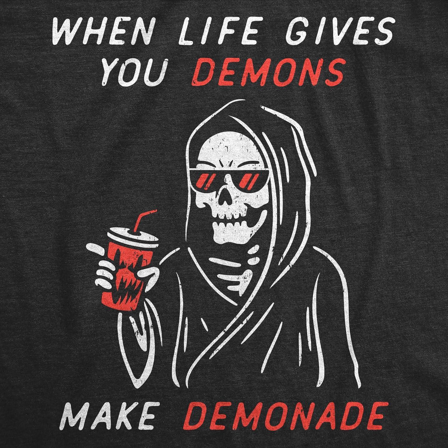 imageMens Funny T Shirts When Life Gives You Demons Make Demonade Sarcastic Graphic Novelty Tee for Men