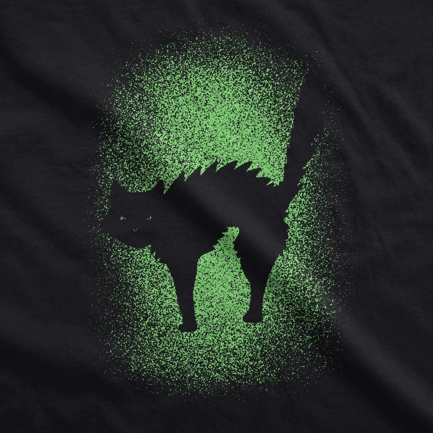 imageMens Glowing Cat T Shirt Glow in The Dark Cool Halloween Pet Lover TeeBlack