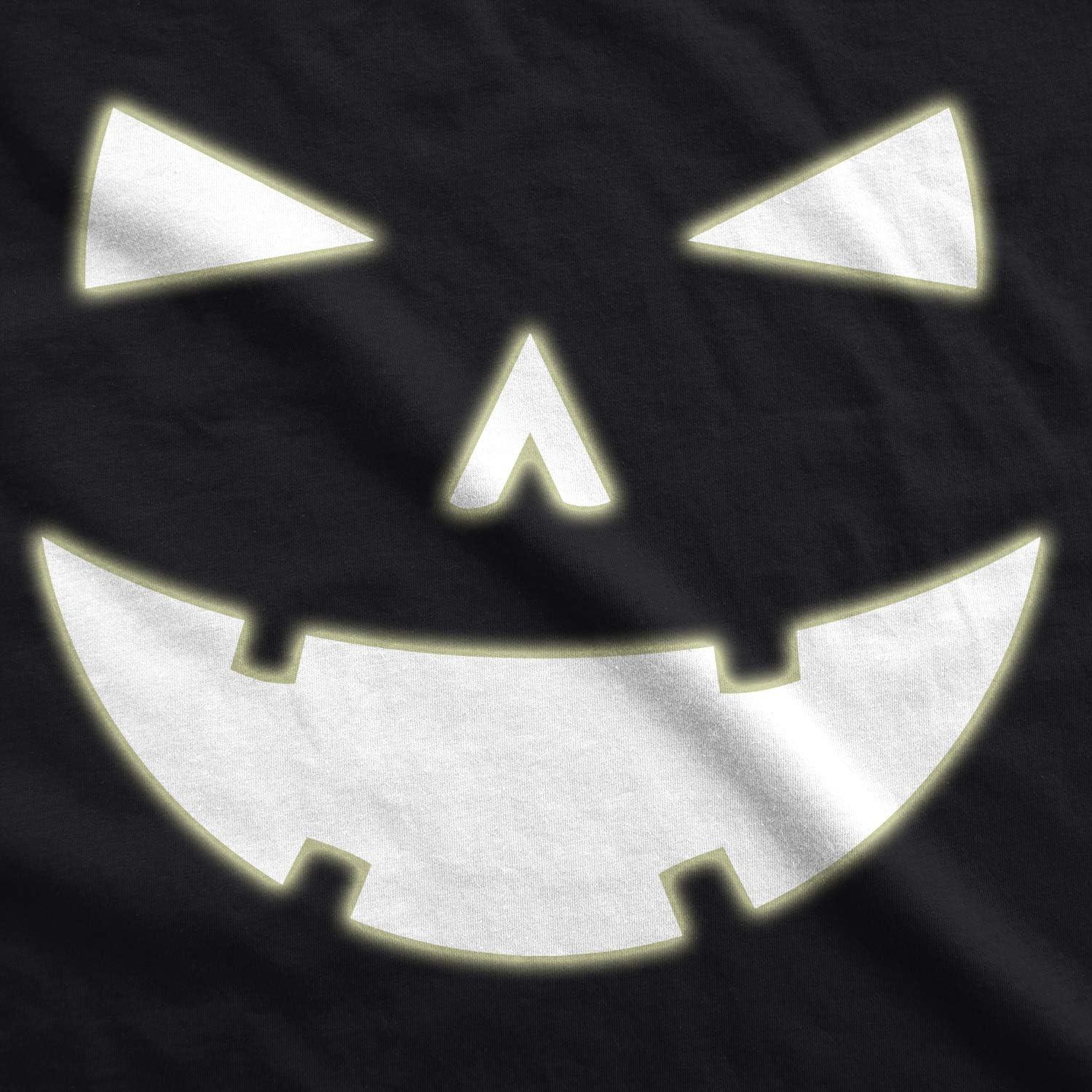 imageMens Happy Tooth Glowing Pumpkin Face Glow in The Dark Halloween TeeHeather Black Tooth Glow