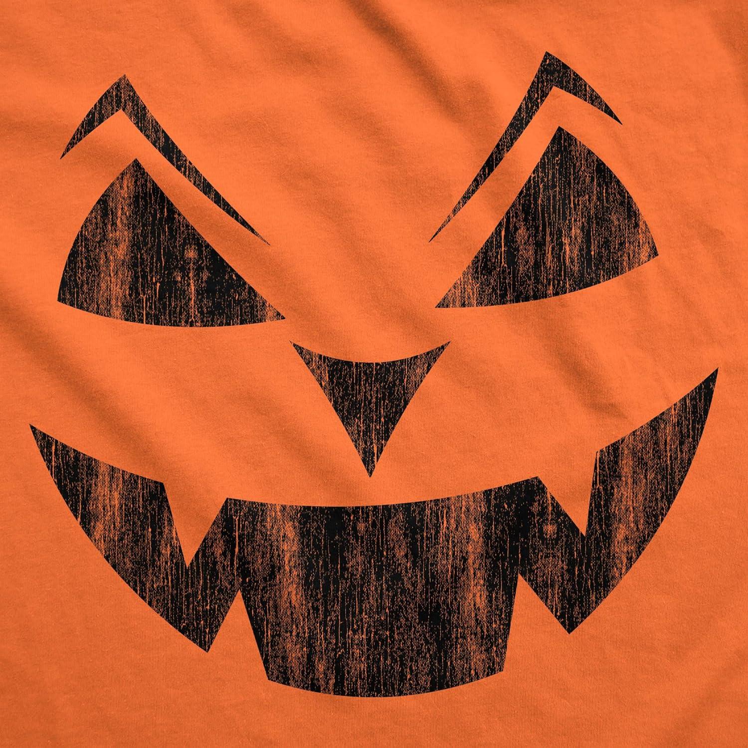 imageMens Happy Tooth Glowing Pumpkin Face Glow in The Dark Halloween TeeOrange Earl