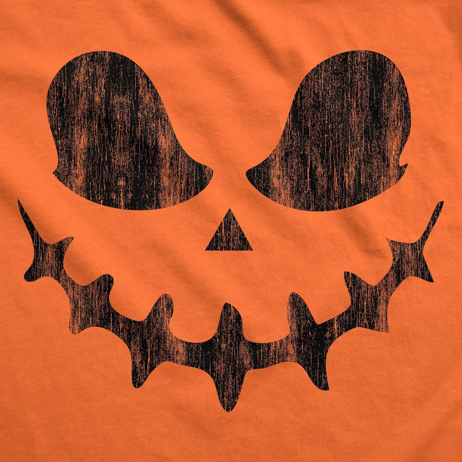 imageMens Happy Tooth Glowing Pumpkin Face Glow in The Dark Halloween TeeOrange Skeletal
