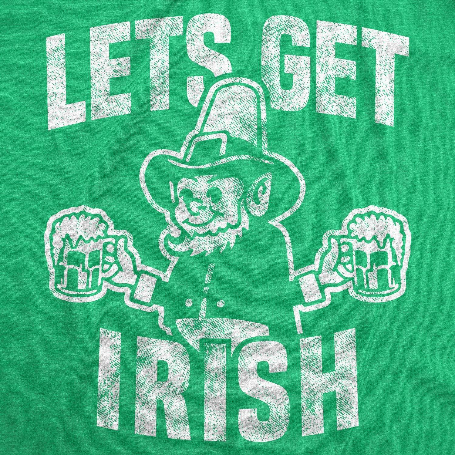 imageMens Lets Get Irish T Shirt Funny St Patricks Day Leprechaun Green Novelty TeeHeather Green Get Irish