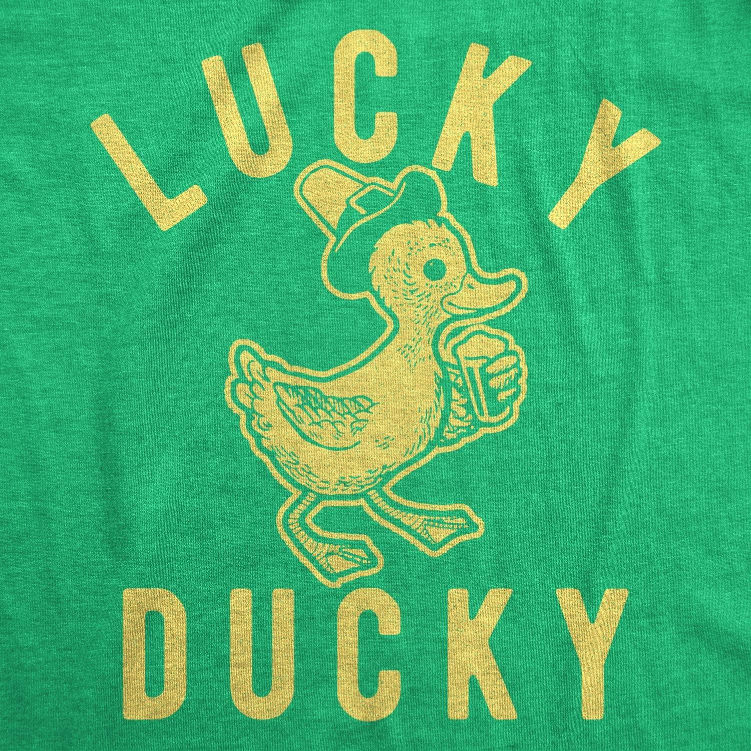 imageMens Lucky Ducky T Shirt Funny Saint Patricks Day Parade St Paddys Novelty Tee for GuysHeather Green