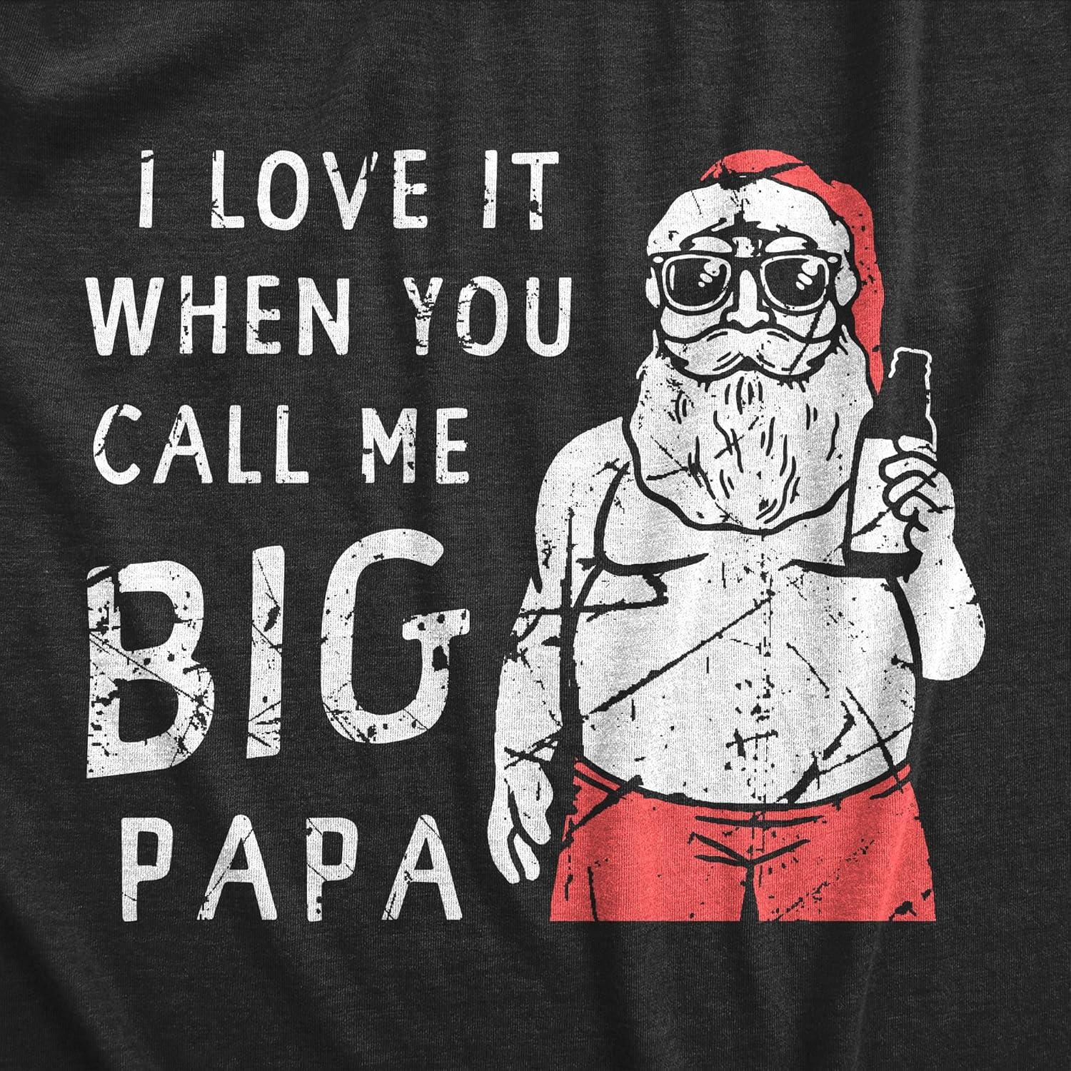 imageMens Santa T Shirts Funny Christmas Party St Nick Xmas Joke Tees for GuysHeather Black Big Papa