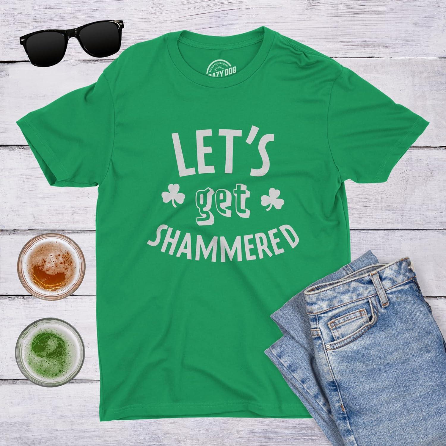 imageMens Shammered T Shirt St Funny Saint Patricks Day Green Drinking Tee for GuysGreen