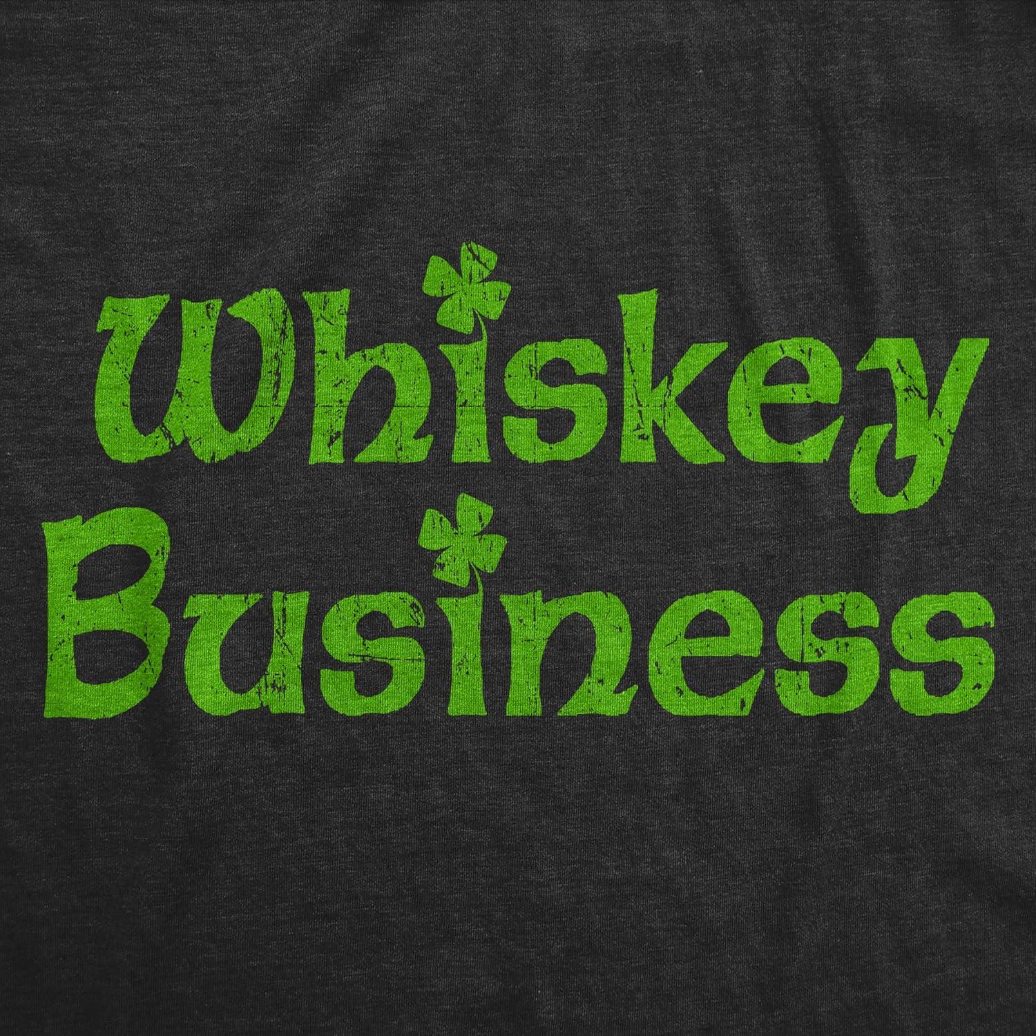 imageMens Whiskey Business Funny Drinking T Shirt St Patricks Day Tee for GuysHeather Black Business