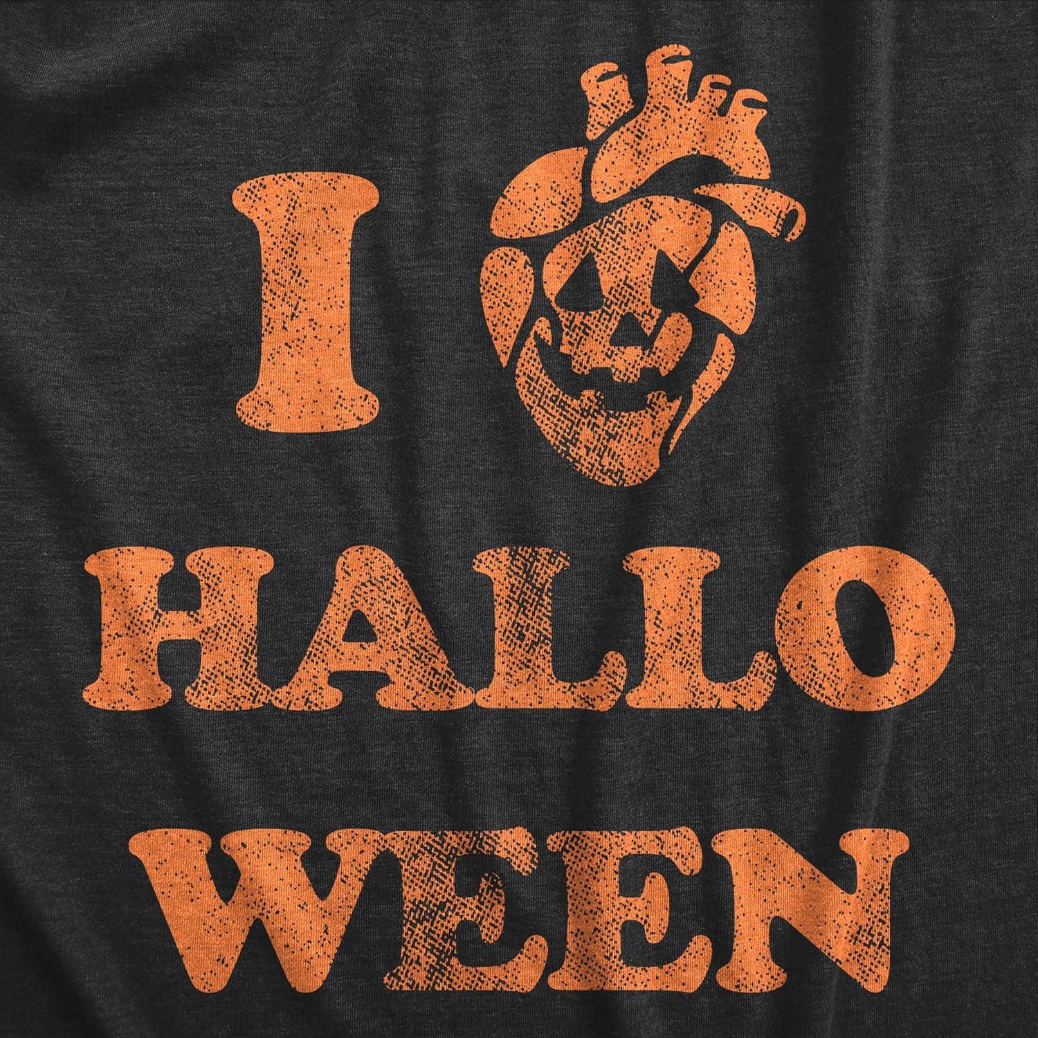 imageWomens Funny Halloween T Shirts Spooky Scary October Tees for LadiesHeather Black Heart Halloween