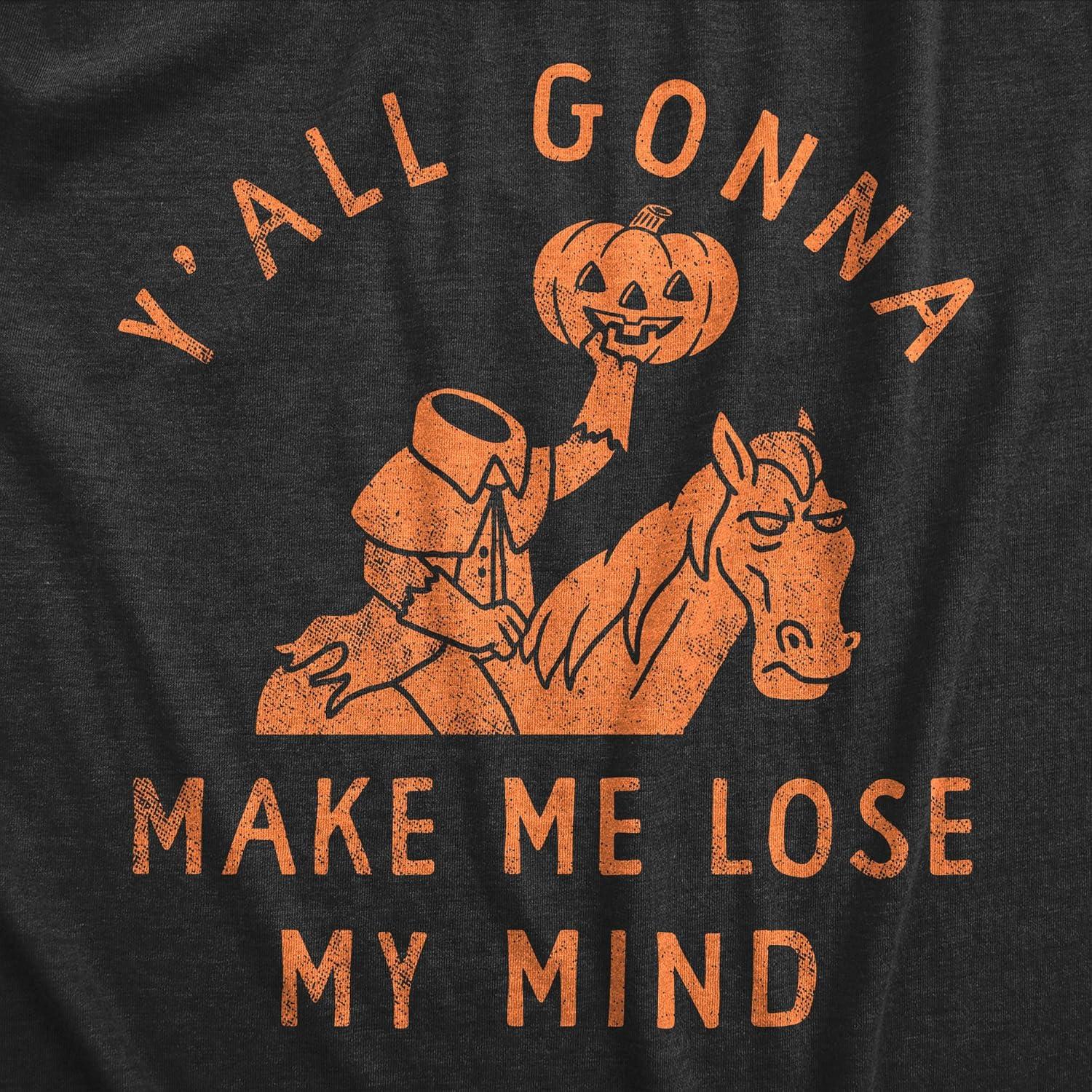 imageWomens Funny Halloween T Shirts Spooky Scary October Tees for LadiesHeather Black Mind