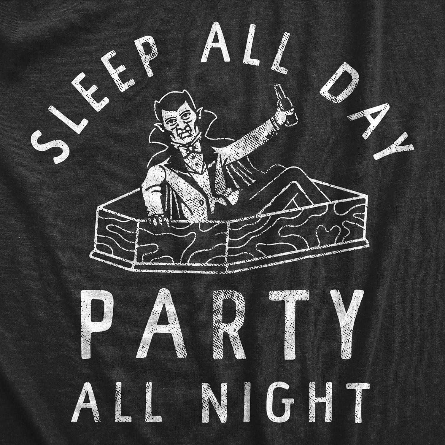 imageWomens Funny Halloween T Shirts Spooky Scary October Tees for LadiesHeather Black Sleep