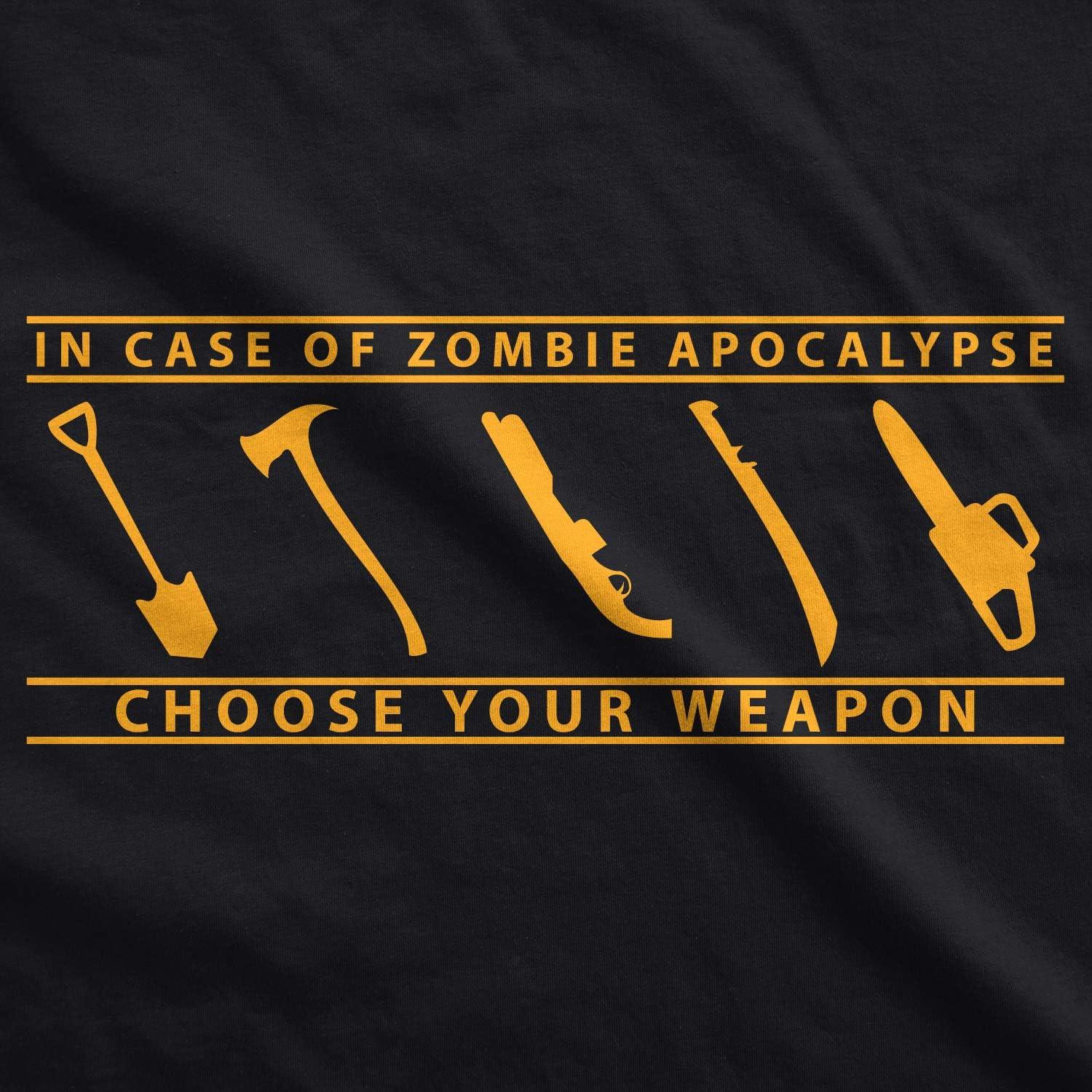 imagein Case of Zombie Apocalypse Choose Your Weapon Funny Halloween TShirt