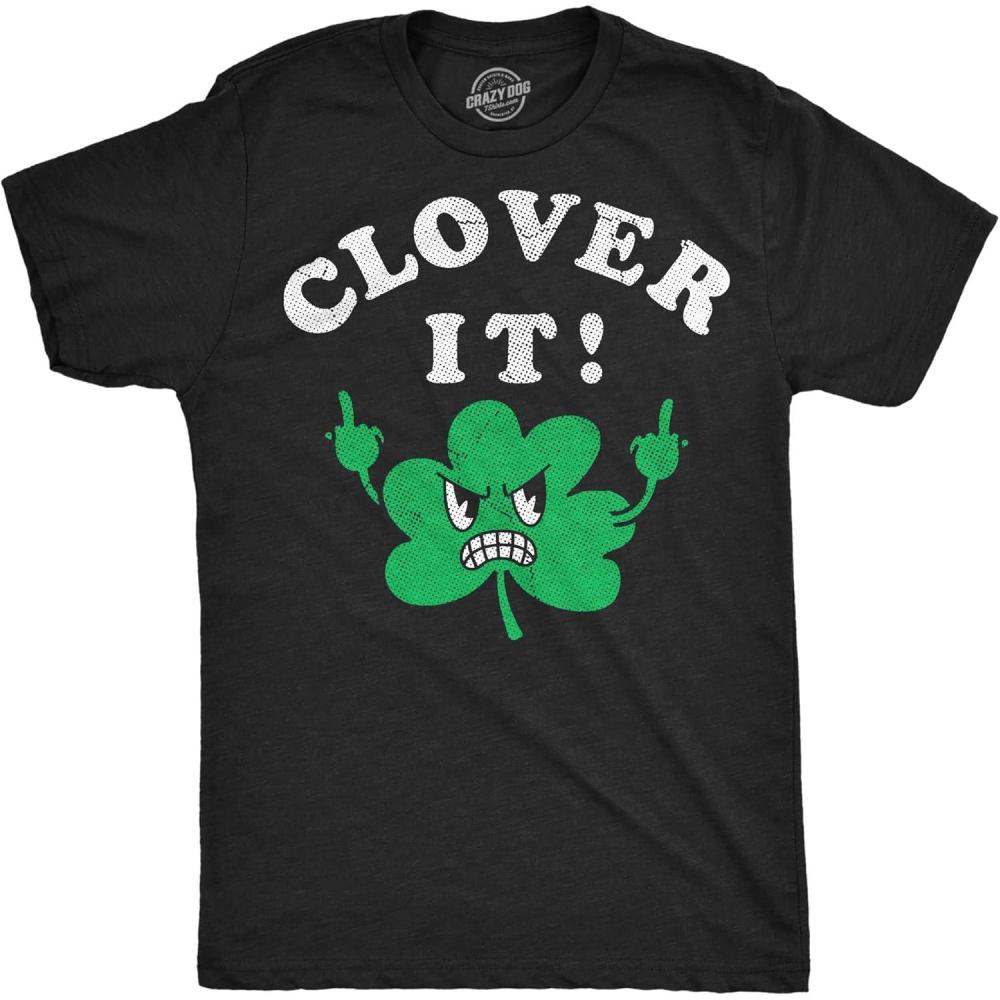 imageFunny St Patricks Day Shirts for Men Sarcastic Designs for Saint Paddys DayHeather Black Clover It