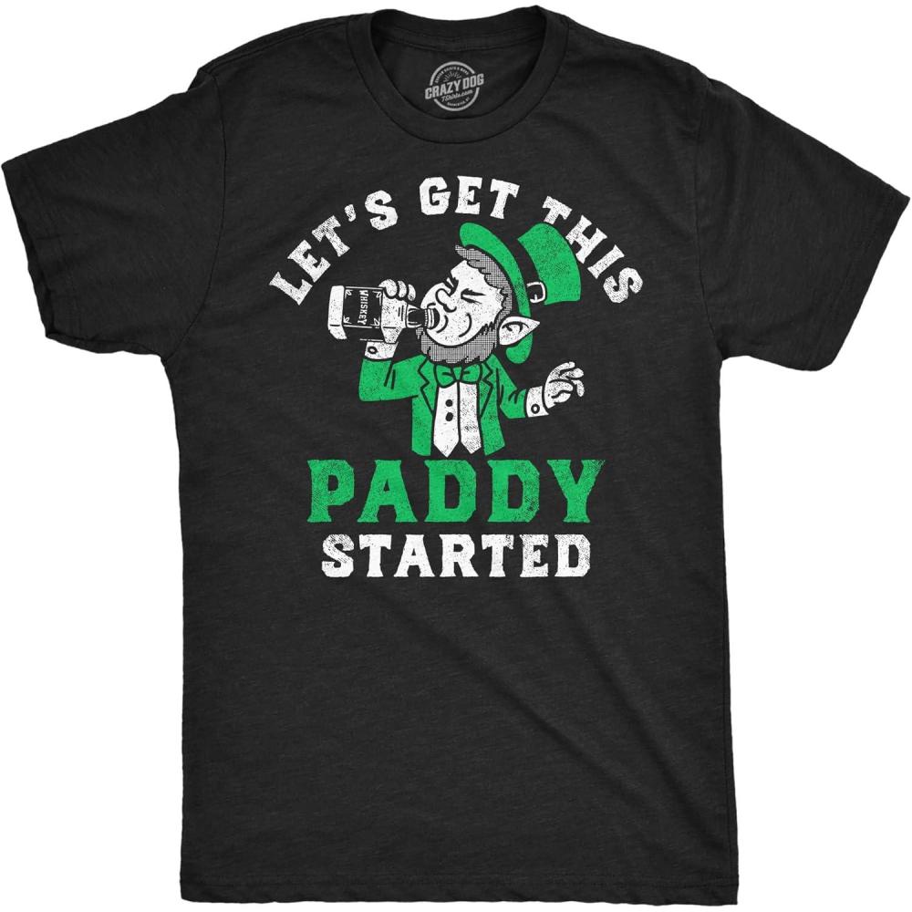 imageFunny St Patricks Day Shirts for Men Sarcastic Designs for Saint Paddys DayHeather Black Get This Paddy Started