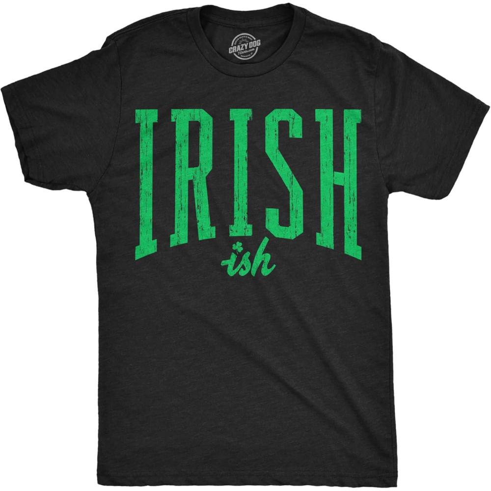 imageFunny St Patricks Day Shirts for Men Sarcastic Designs for Saint Paddys DayHeather Black Irishish