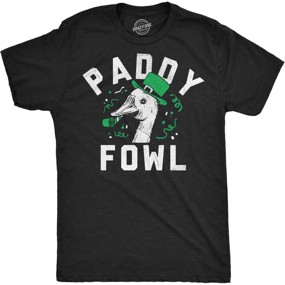 imageFunny St Patricks Day Shirts for Men Sarcastic Designs for Saint Paddys DayHeather Black Paddy Fowl