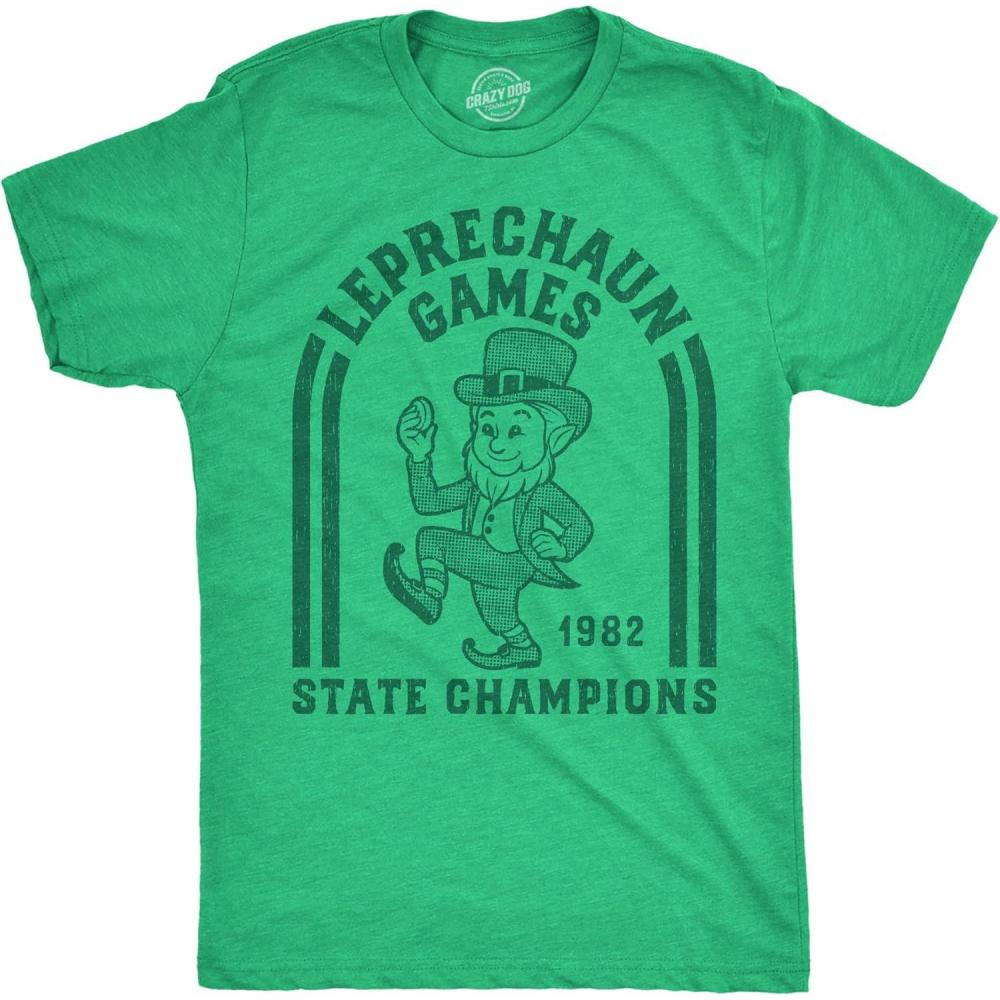 imageFunny St Patricks Day Shirts for Men Sarcastic Designs for Saint Paddys DayHeather Green Leprechaun Games