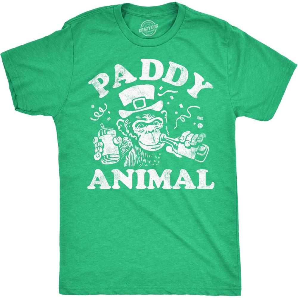 imageFunny St Patricks Day Shirts for Men Sarcastic Designs for Saint Paddys DayHeather Green Paddy Animal