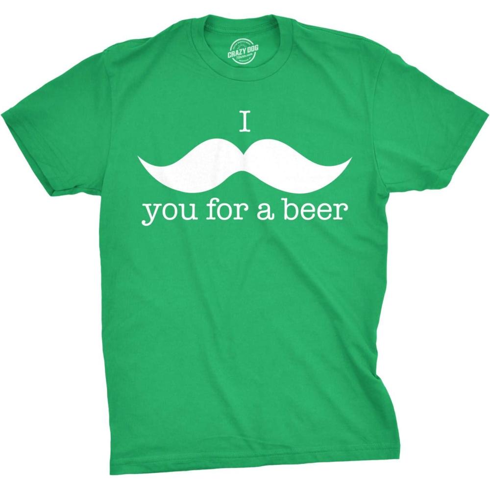 imageI Mustache You for A Beer T Shirt Funny St Patricks Day Shamrock Drinking TeeGreen