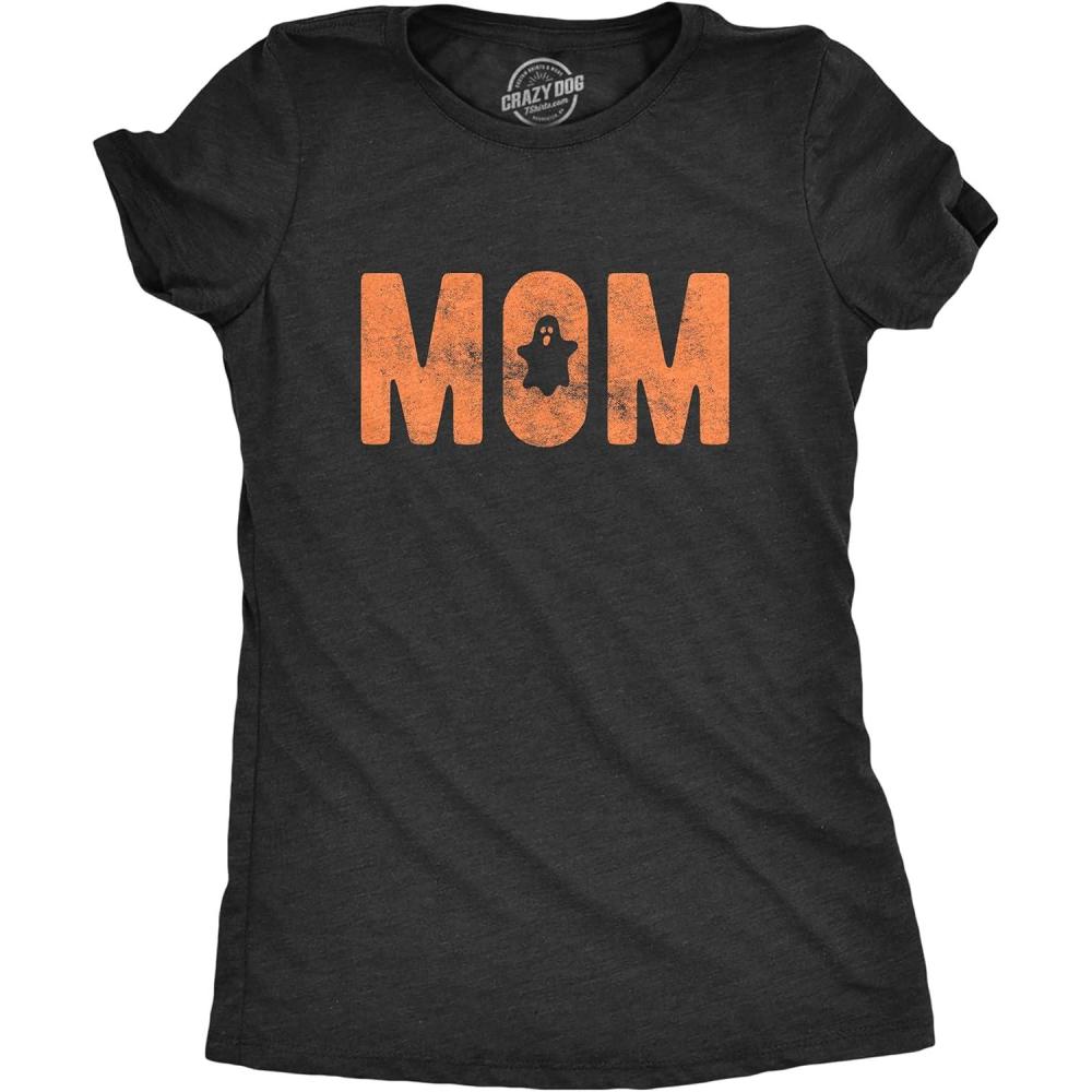 imageMens Dad Mom Papa Halloween Icons T Shirt Funny Spooky Trick Or Treat Graphic Novelty TeeHeather Black Mom